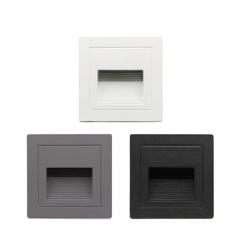 Square 3W Aluminum LED Recessed Step Lights Outdoor For Stairway