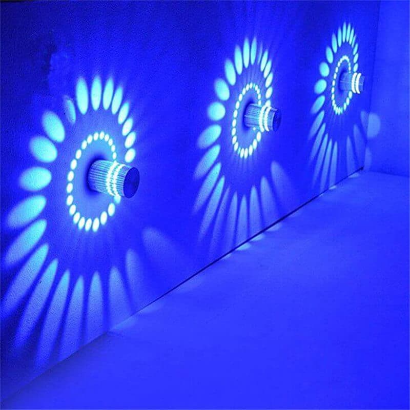 Silver Wall Art Deco Spiral Wall Lights Color Changing For KTV Bar Hotel